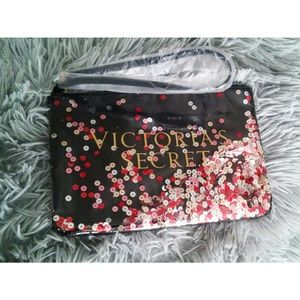 💝Victorias secret purse black red silver